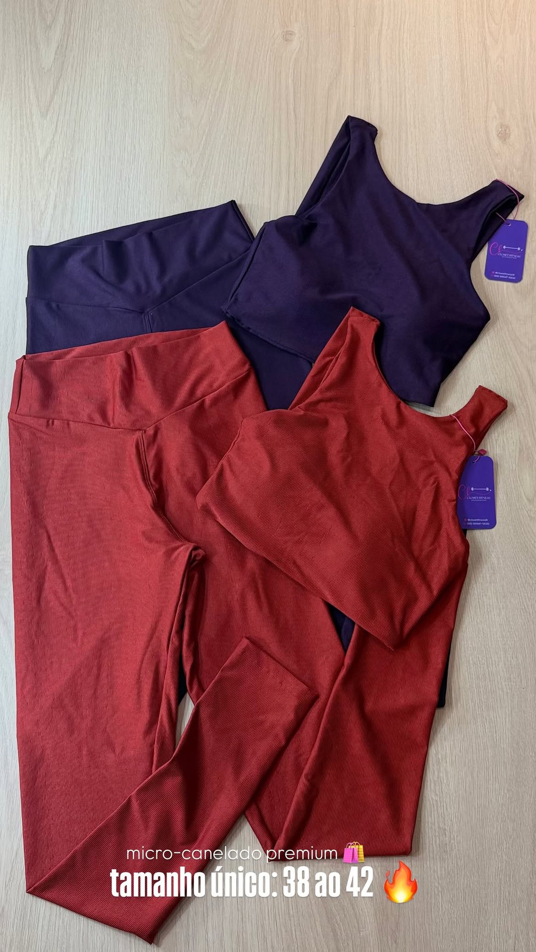 Conjunto legg micro-canelado premium 
