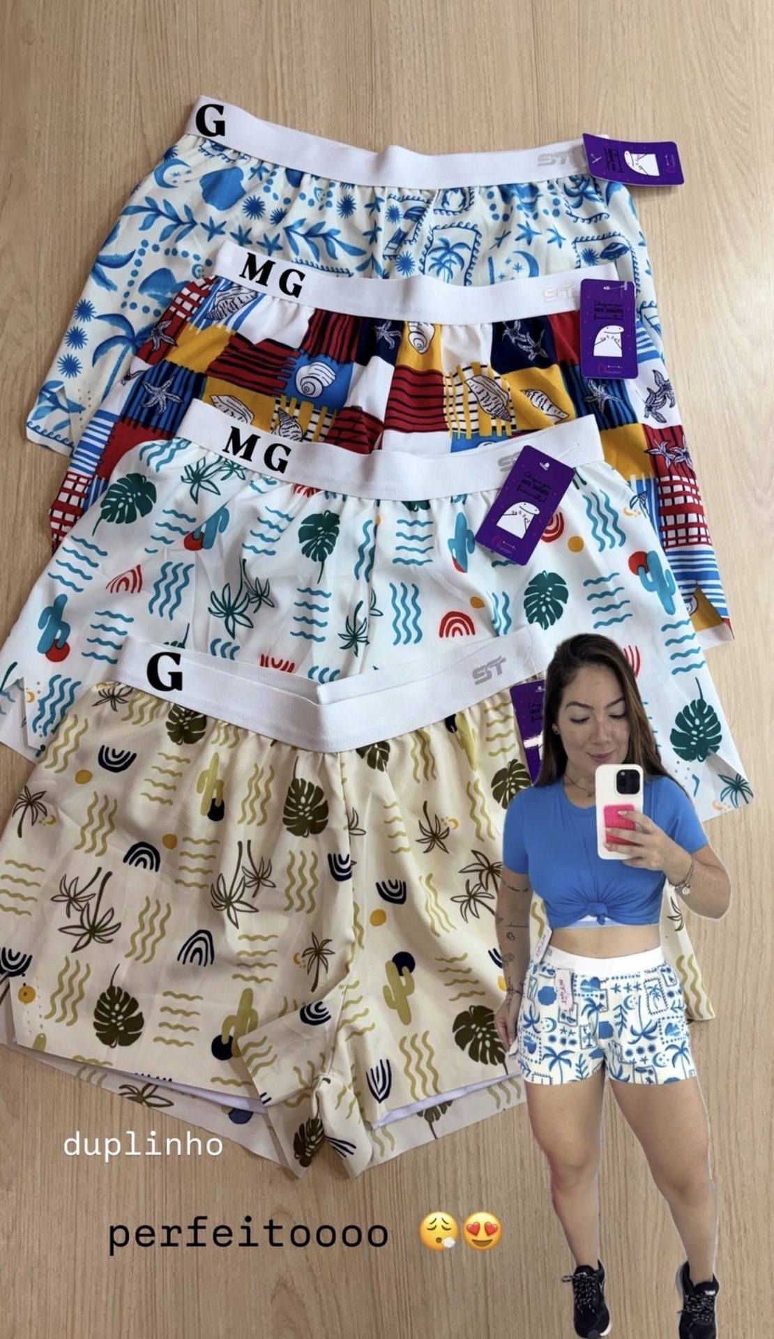Short duplo estampado