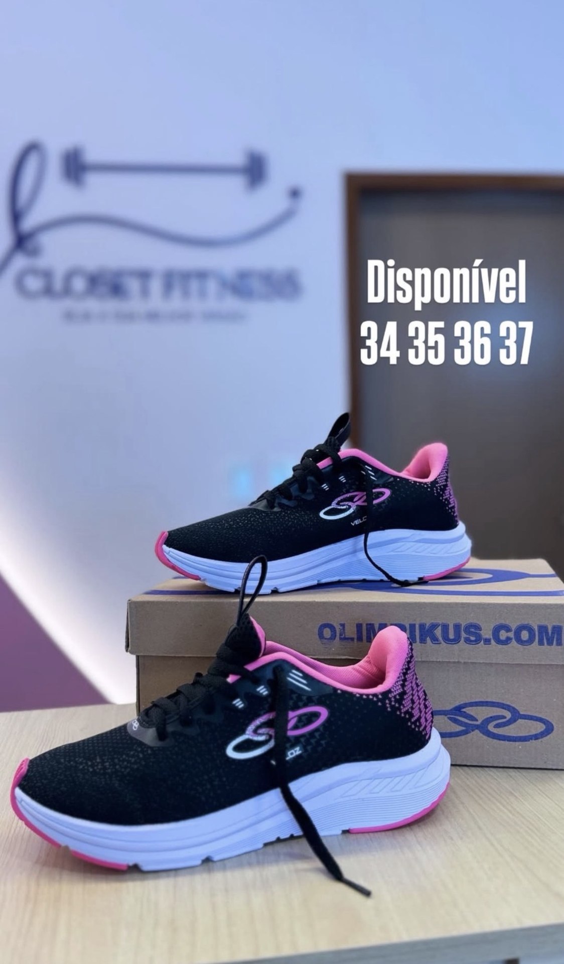 Tênis olímpicos preto c/ pink